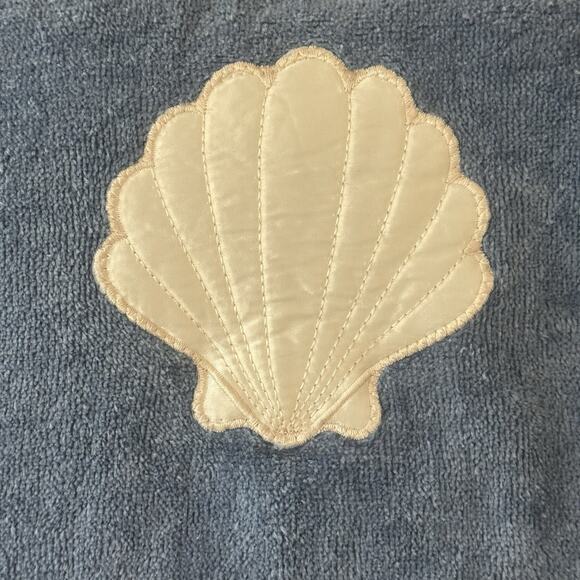 VTG Saturday Knight Bath Towel & Wash Rag Blue Sea Shell Embellished Cotton US - Picture 7 of 16